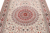 5x8 Ivory and Multicolor Turkish Silk Rug