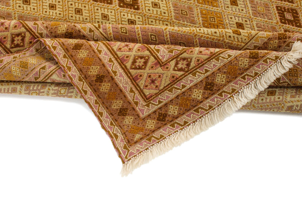 5x7 Gold and Green Turkish Tribal Rug