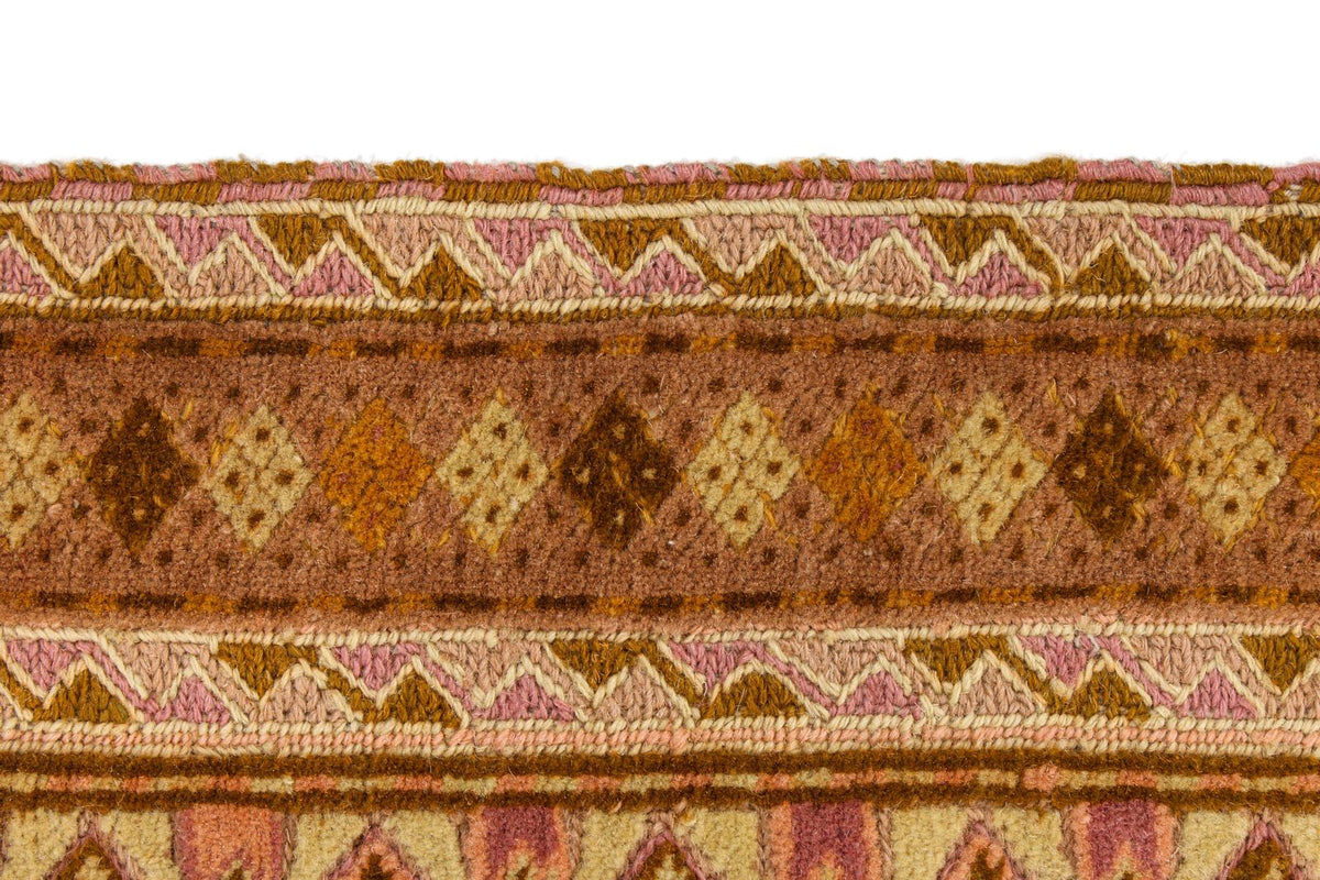 5x7 Gold and Green Turkish Tribal Rug