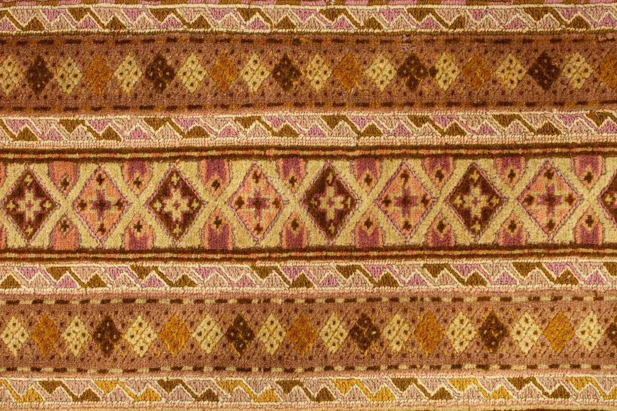 5x7 Gold and Green Turkish Tribal Rug