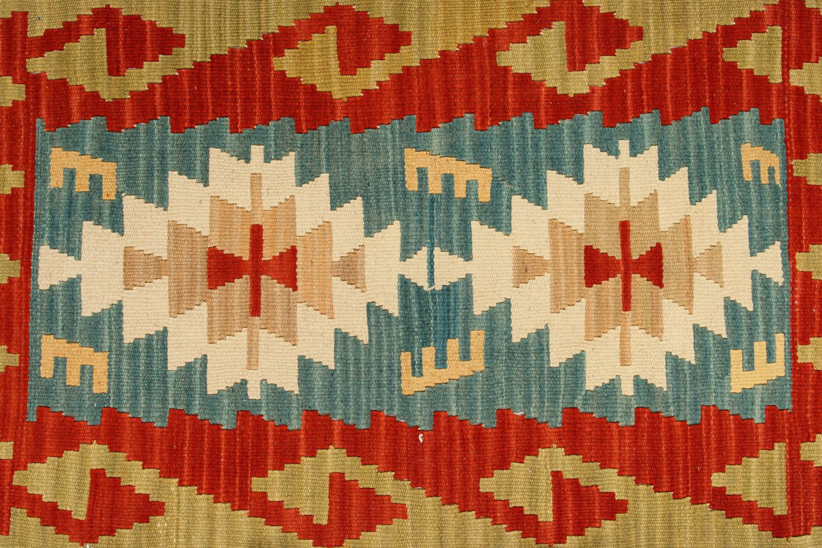 2x3 Blue and Multicolor Turkish Tribal Rug