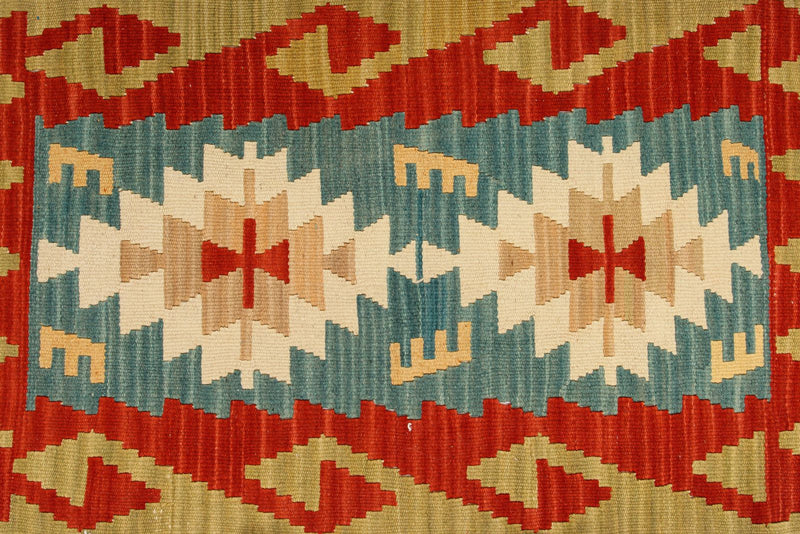 2x3 Blue and Multicolor Turkish Tribal Rug