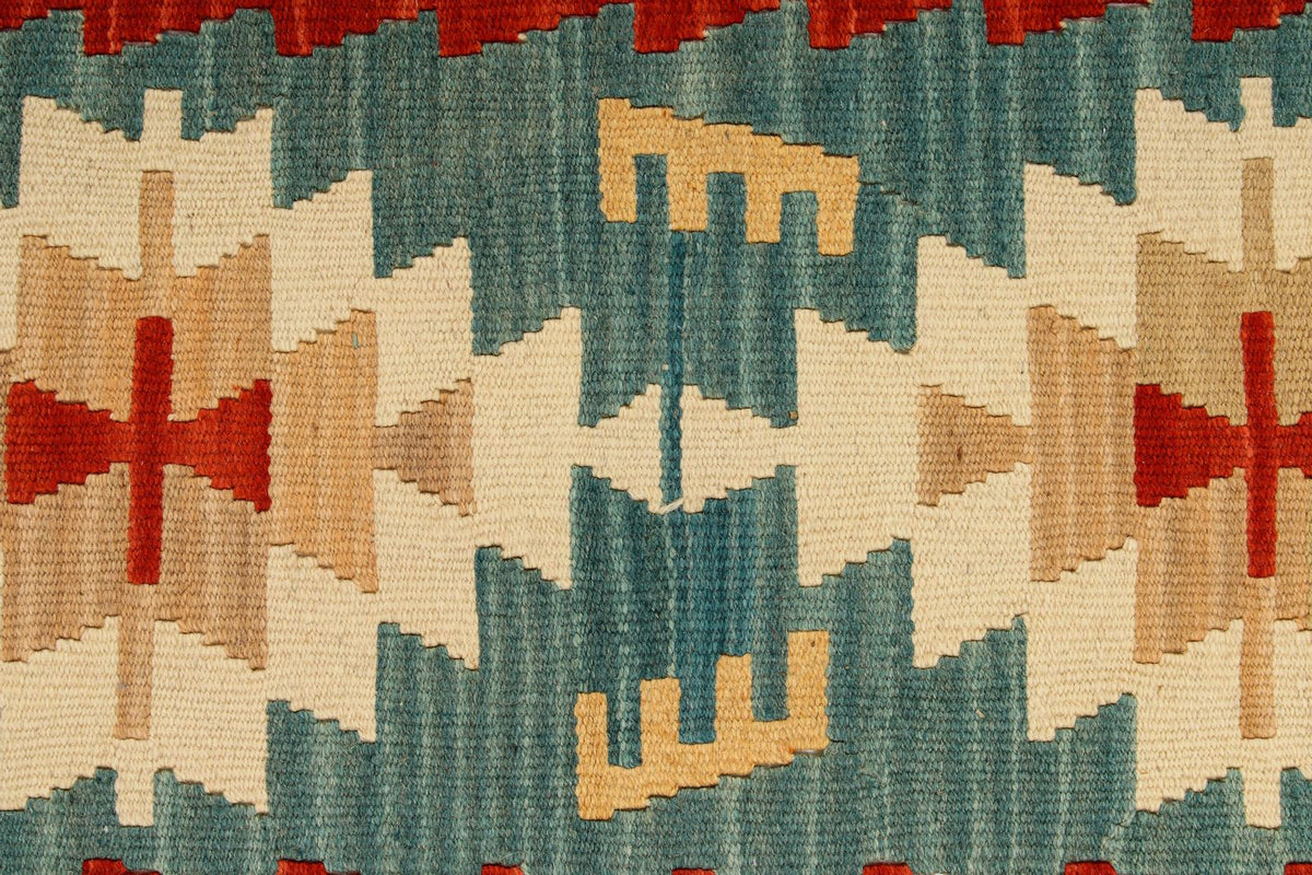 2x3 Blue and Multicolor Turkish Tribal Rug
