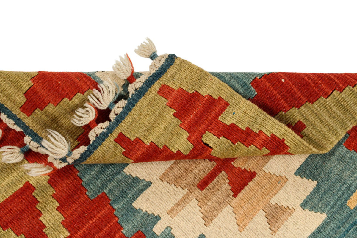 2x3 Blue and Multicolor Turkish Tribal Rug