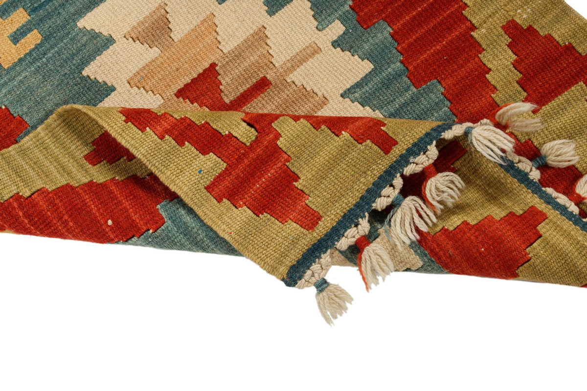 2x3 Blue and Multicolor Turkish Tribal Rug