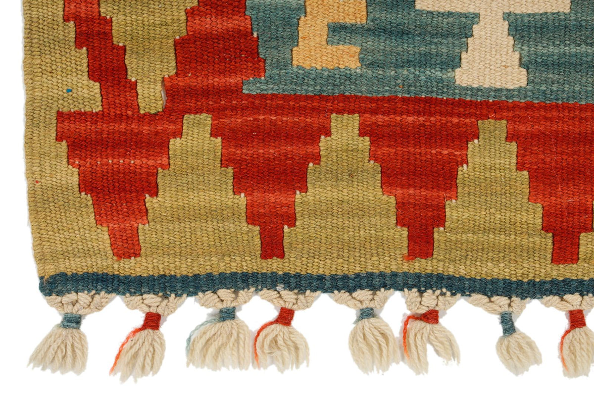 2x3 Blue and Multicolor Turkish Tribal Rug