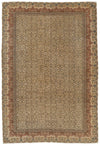 7x10 Green and Ivory Turkish Traditional Rug