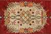 3x7 Red and Ivory Turkish Tribal Runner