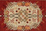 3x7 Red and Ivory Turkish Tribal Runner