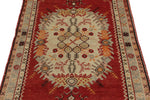 3x7 Red and Ivory Turkish Tribal Runner