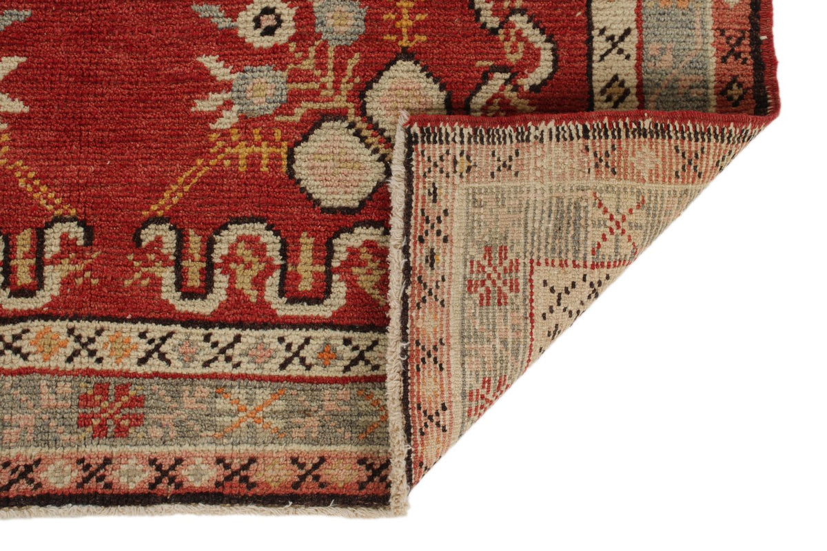 3x7 Red and Ivory Turkish Tribal Runner