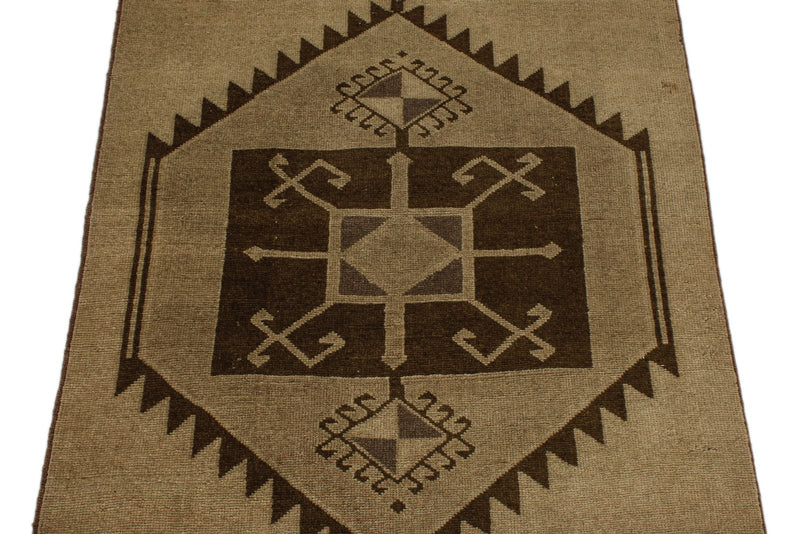 3x11 Ivory and Beige Turkish Tribal Runner