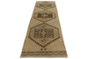 3x11 Ivory and Beige Turkish Tribal Runner