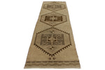 3x11 Ivory and Beige Turkish Tribal Runner