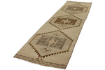 3x11 Ivory and Beige Turkish Tribal Runner