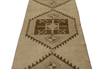 3x11 Ivory and Beige Turkish Tribal Runner