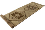 3x11 Ivory and Beige Turkish Tribal Runner