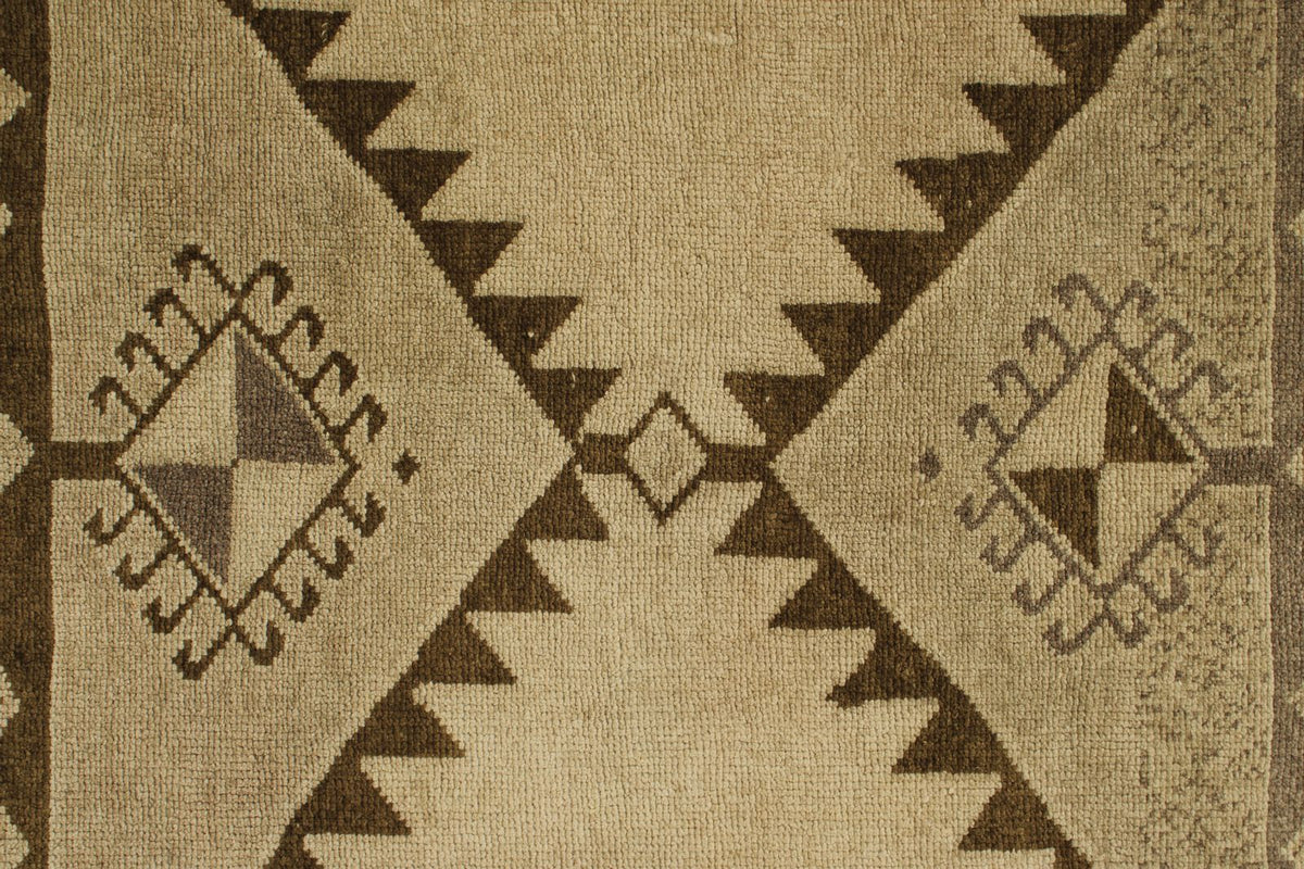 3x11 Ivory and Beige Turkish Tribal Runner