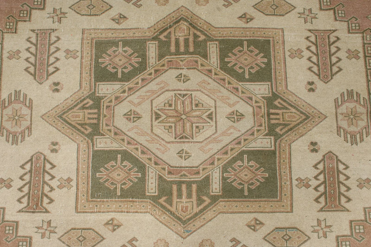 9x11 Rust and Beige Kazak Tribal Rug