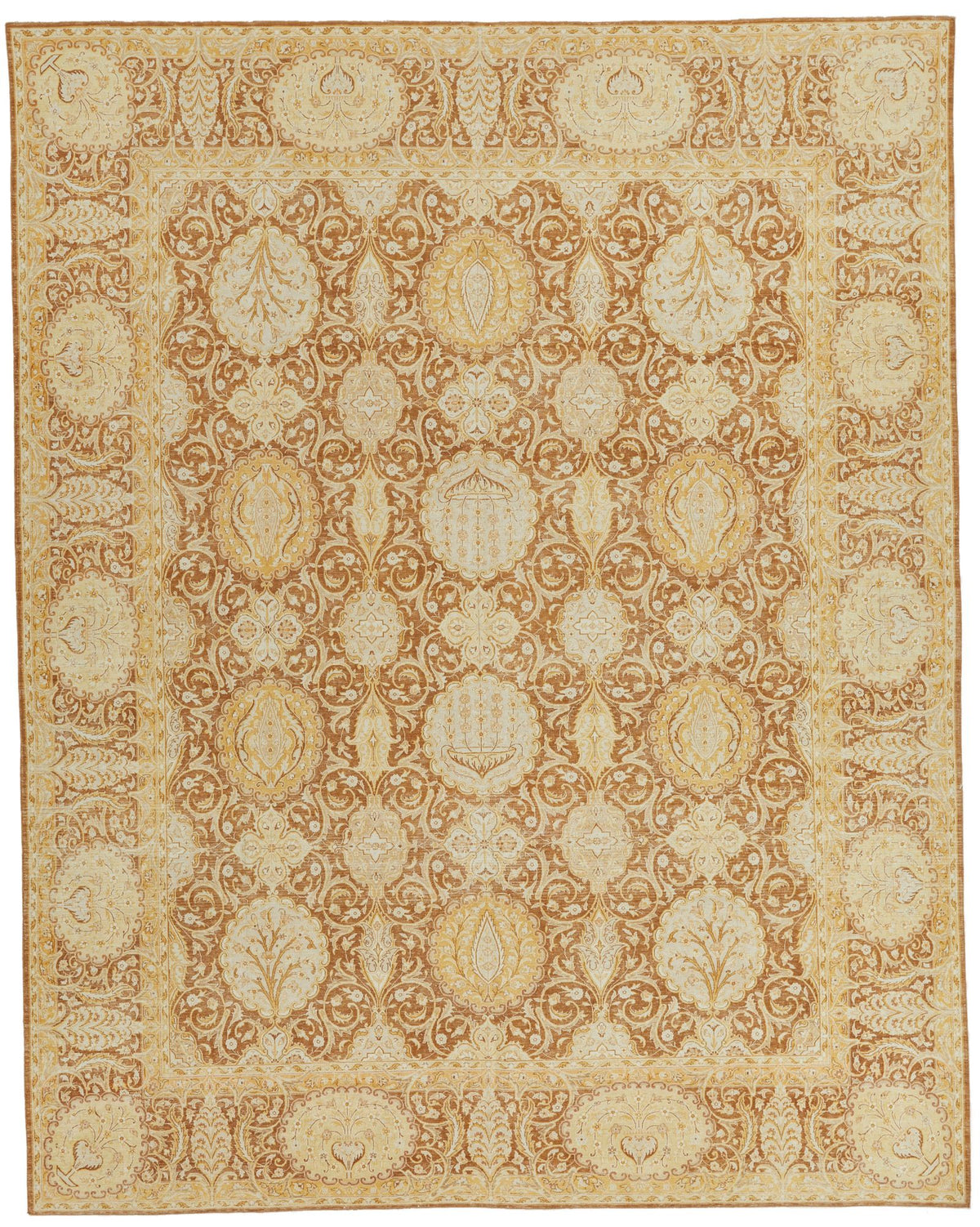8x10 Brown and Gold Persian Traditional Rug