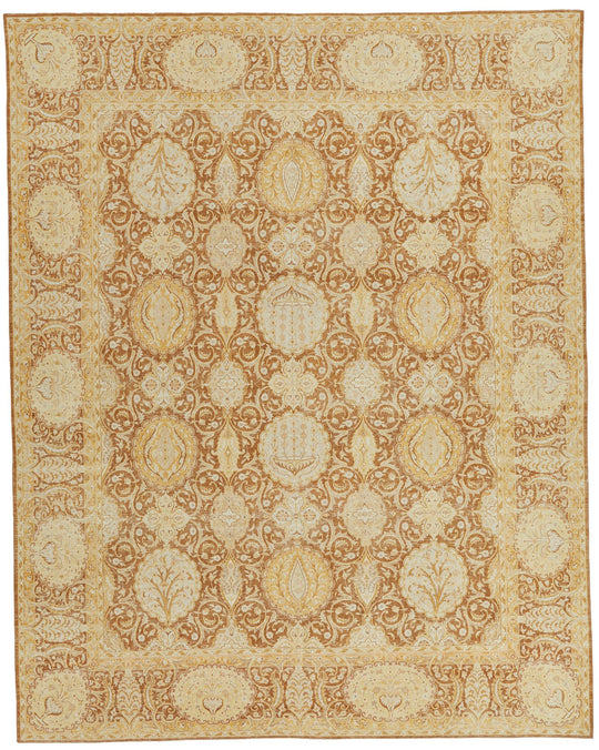 8x10 Brown and Gold Persian Traditional Rug