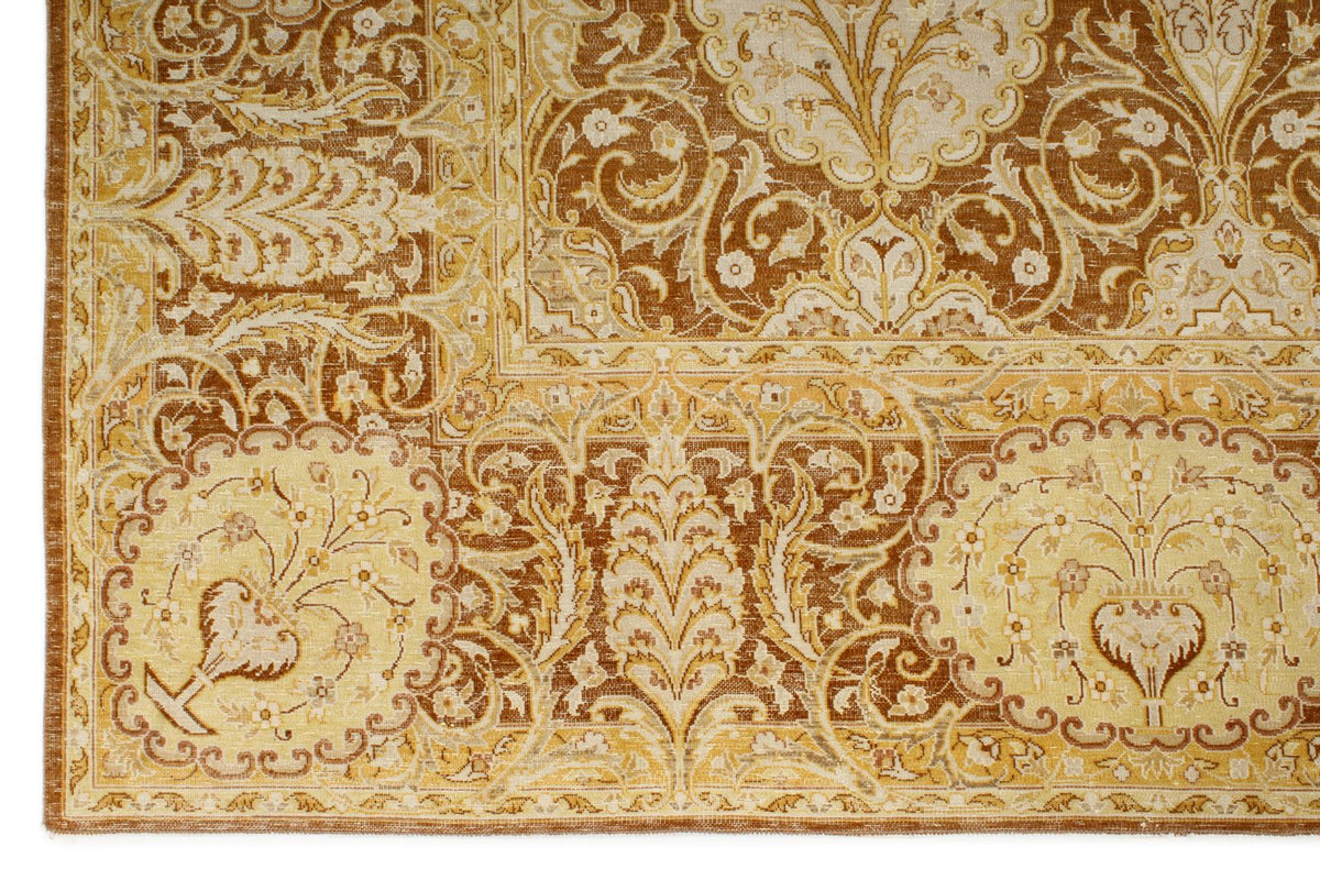 8x10 Brown and Gold Persian Traditional Rug