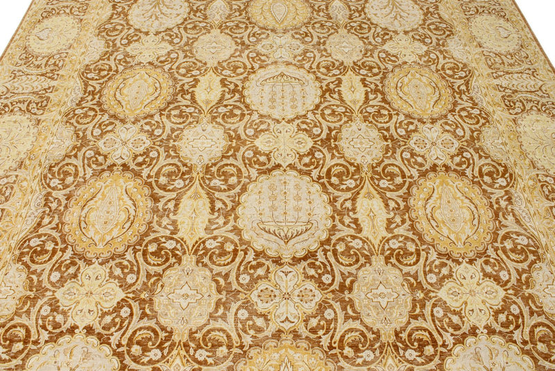 8x10 Brown and Gold Persian Traditional Rug