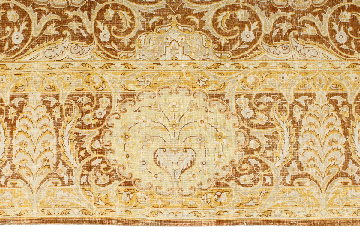 8x10 Brown and Gold Persian Traditional Rug