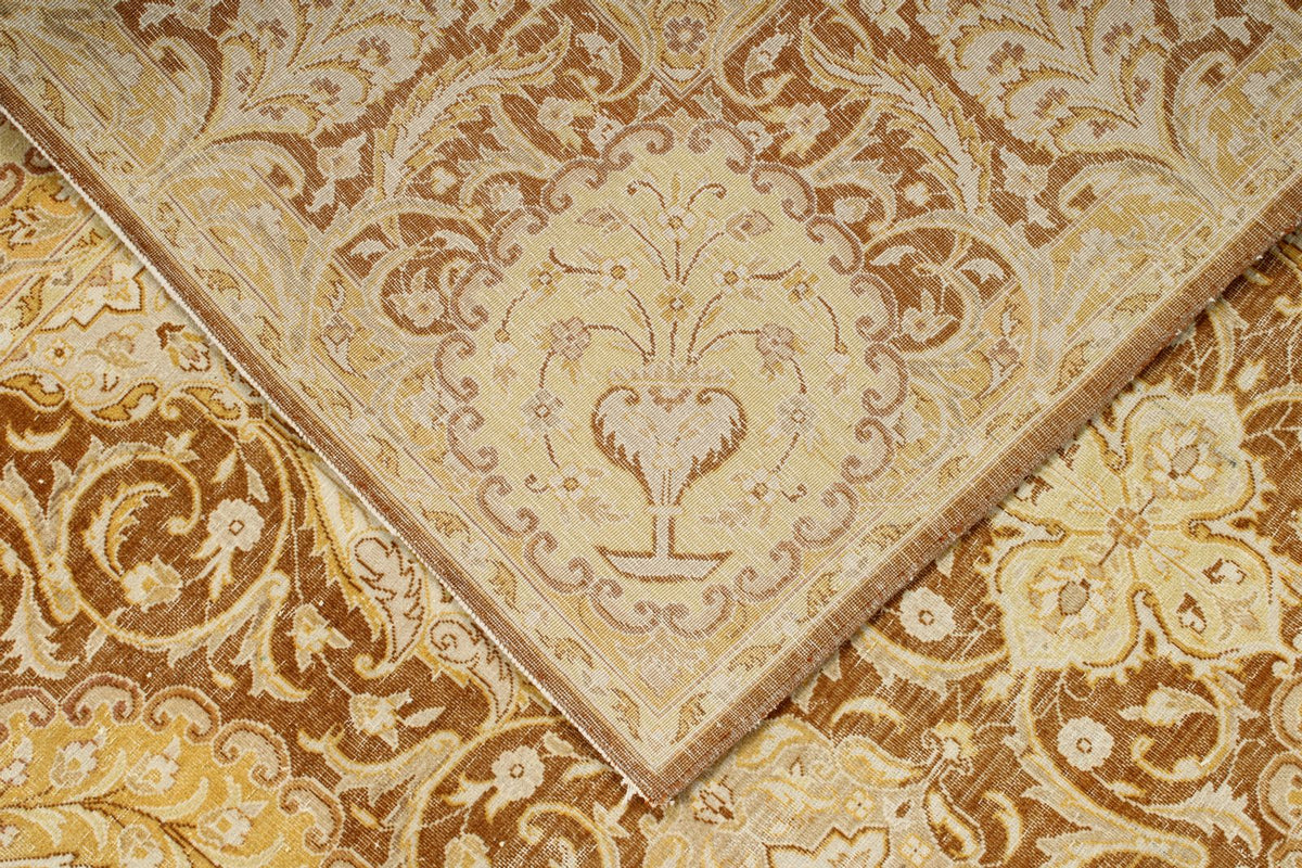 8x10 Brown and Gold Persian Traditional Rug