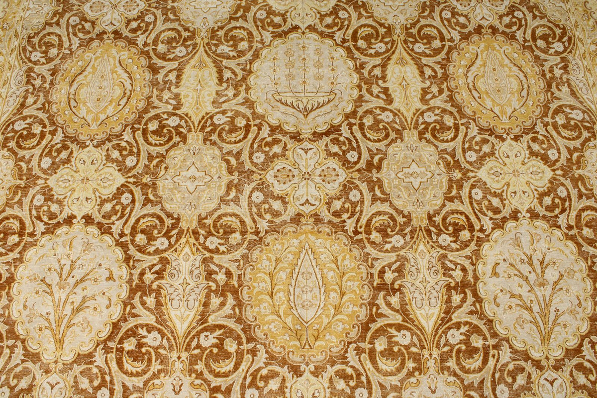 8x10 Brown and Gold Persian Traditional Rug