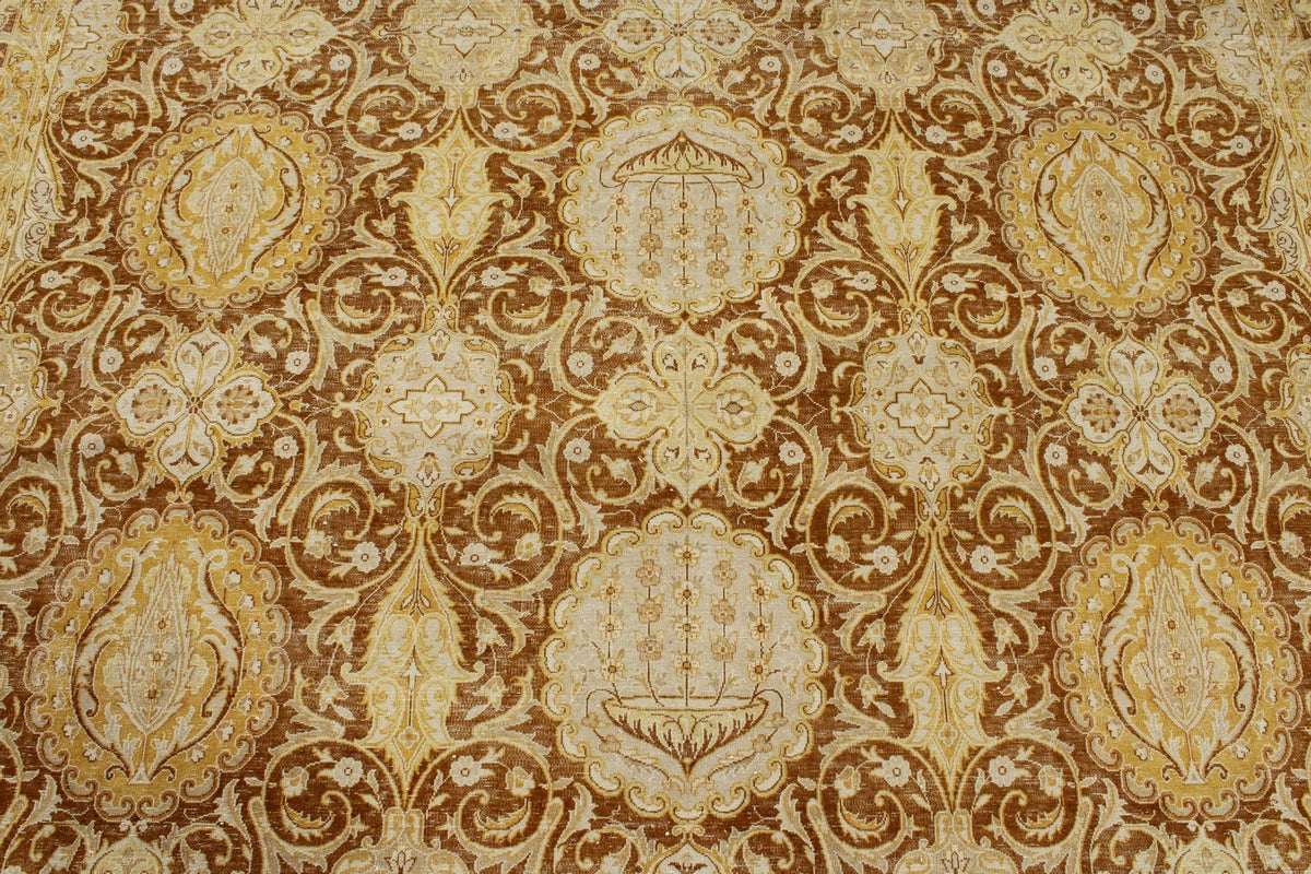 8x10 Brown and Gold Persian Traditional Rug