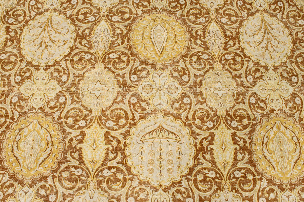 8x10 Brown and Gold Persian Traditional Rug