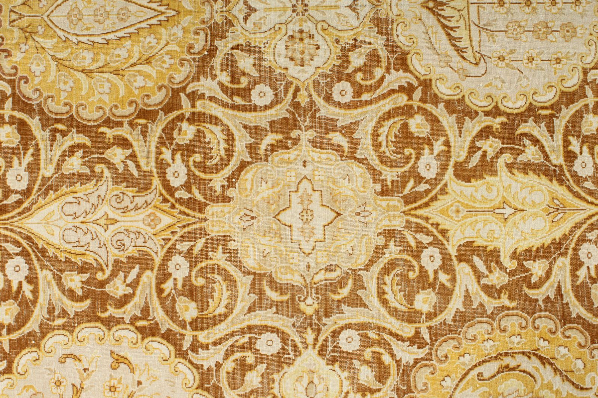 8x10 Brown and Gold Persian Traditional Rug