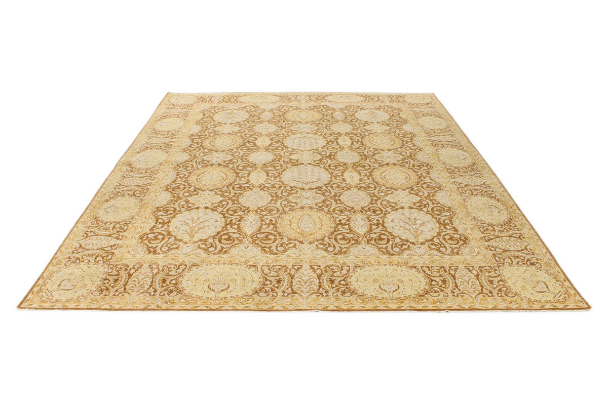 8x10 Brown and Gold Persian Traditional Rug