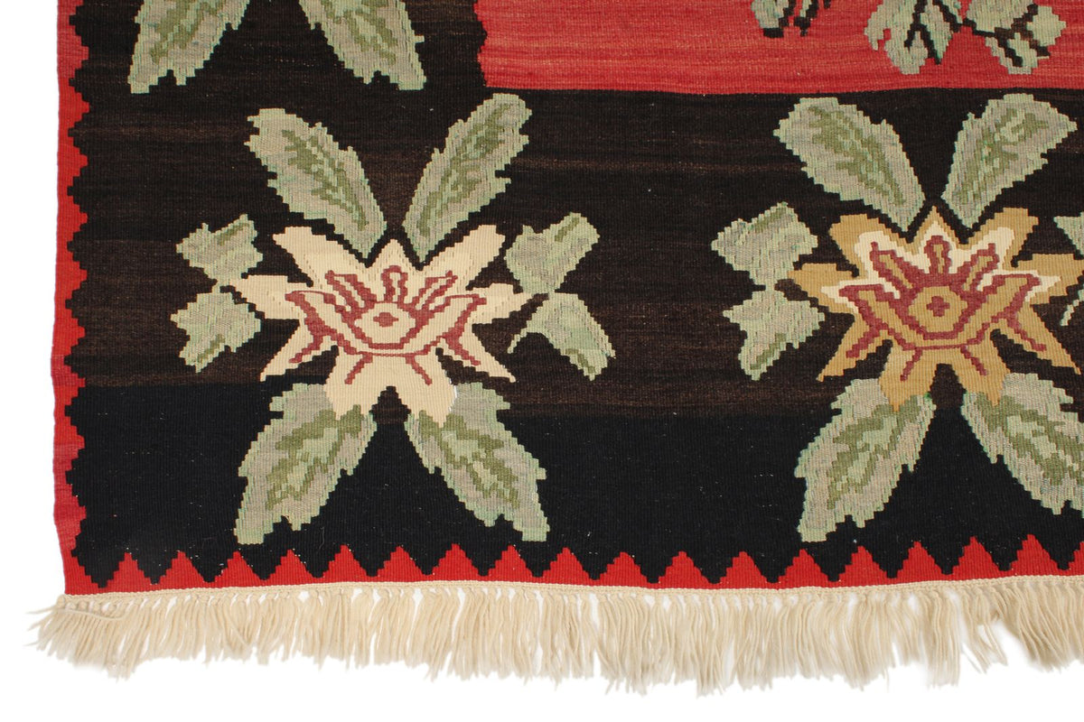 8x11 Red and Black Turkish Tribal Rug