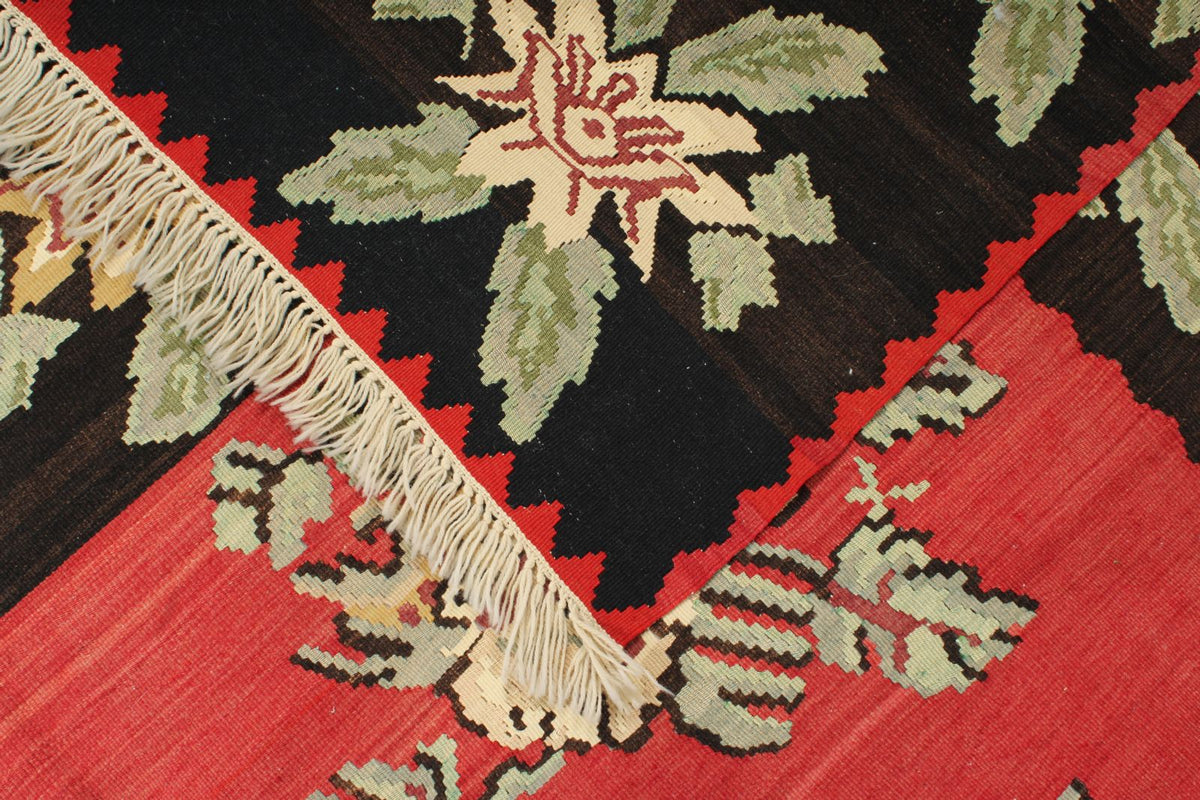 8x11 Red and Black Turkish Tribal Rug