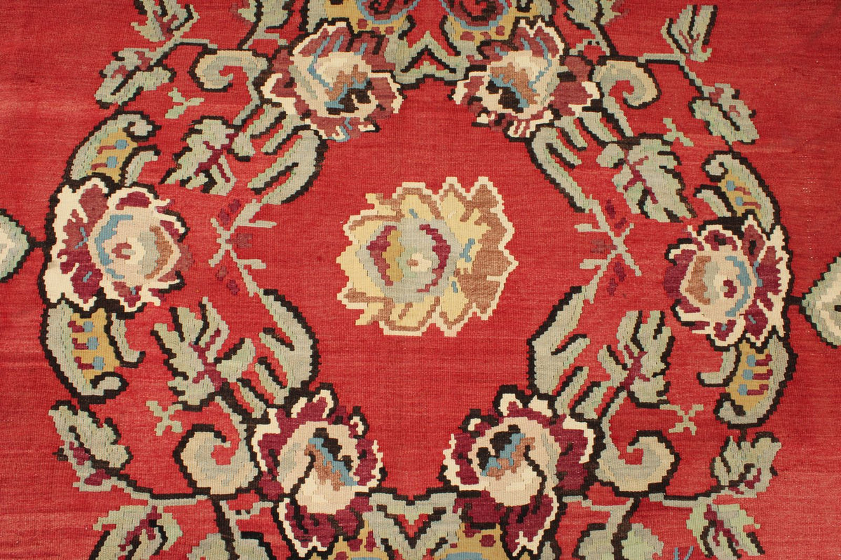 8x11 Red and Black Turkish Tribal Rug