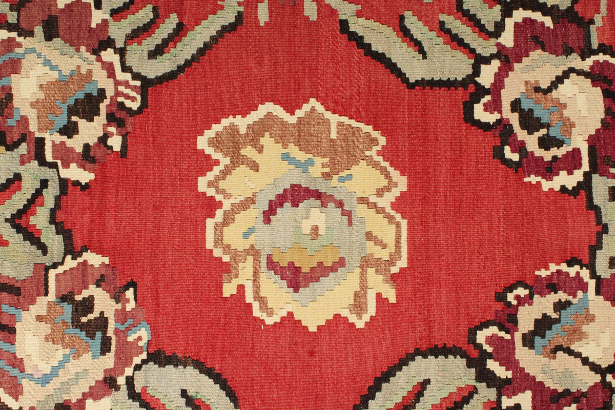 8x11 Red and Black Turkish Tribal Rug