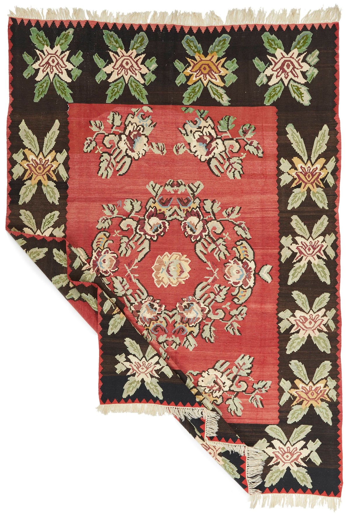 8x11 Red and Black Turkish Tribal Rug