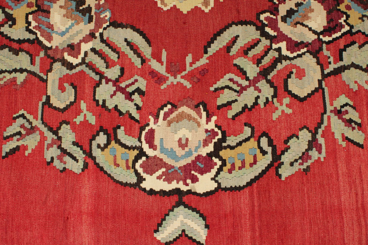 8x11 Red and Black Turkish Tribal Rug