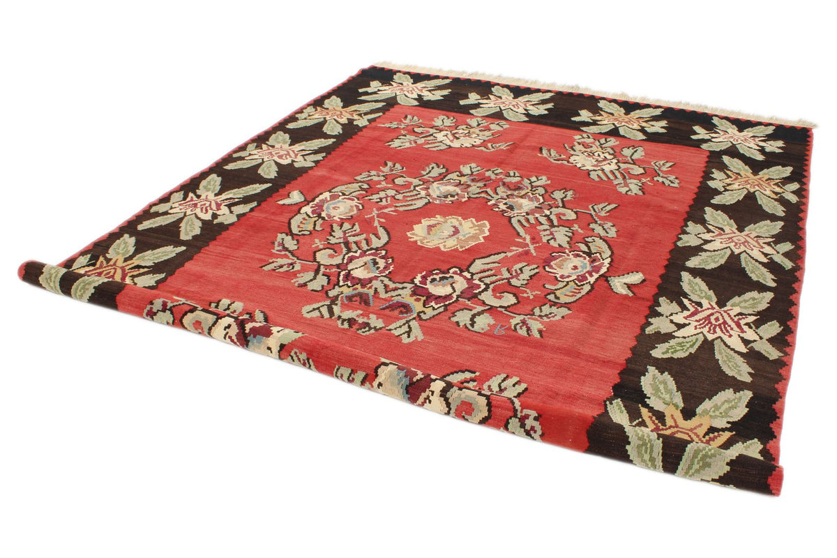 8x11 Red and Black Turkish Tribal Rug