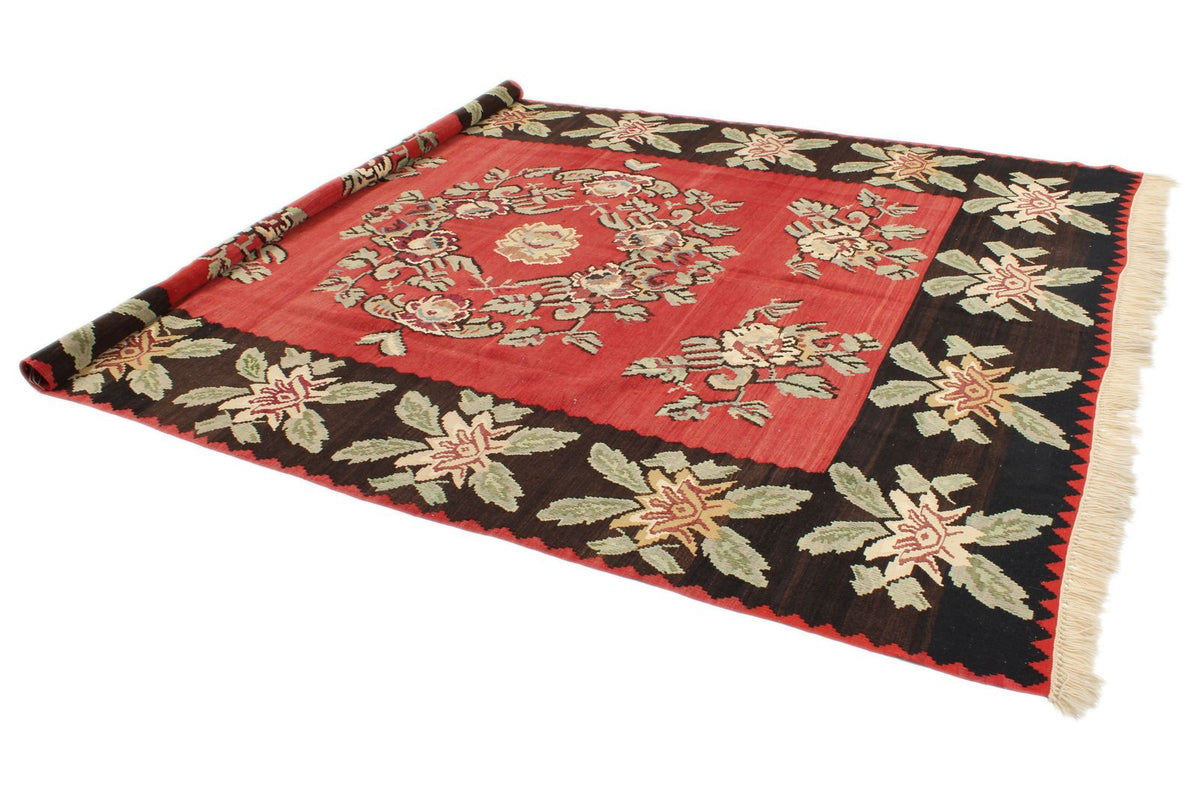 8x11 Red and Black Turkish Tribal Rug