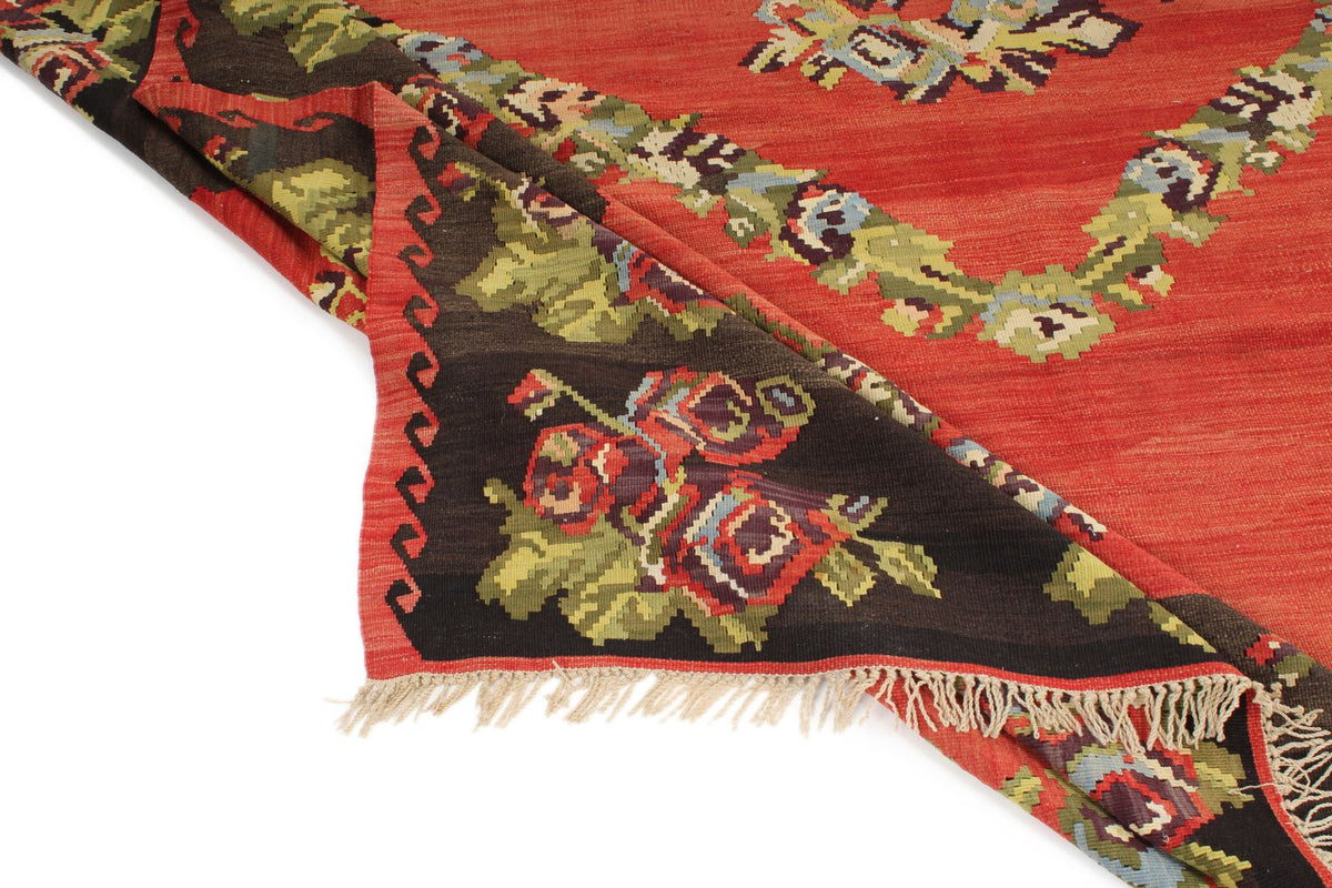 9x10 Red and Black Turkish Tribal Rug