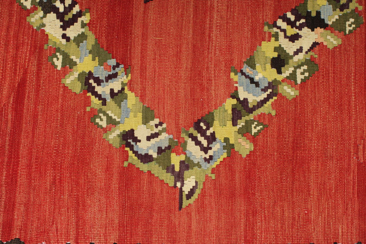 9x10 Red and Black Turkish Tribal Rug