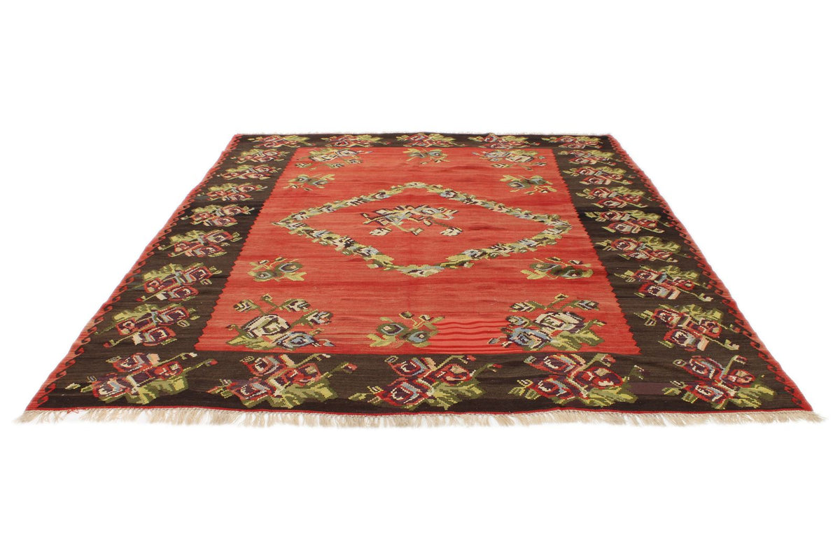 9x10 Red and Black Turkish Tribal Rug