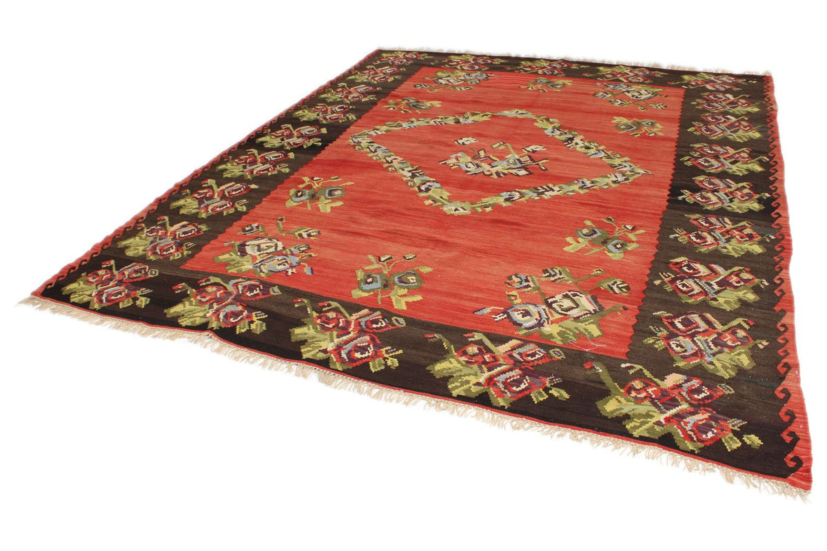 9x10 Red and Black Turkish Tribal Rug