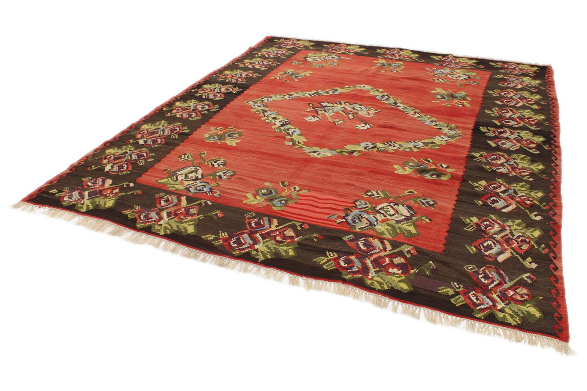 9x10 Red and Black Turkish Tribal Rug