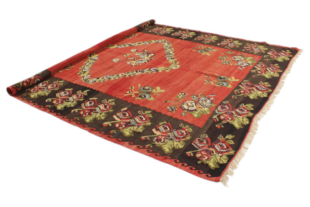 9x10 Red and Black Turkish Tribal Rug