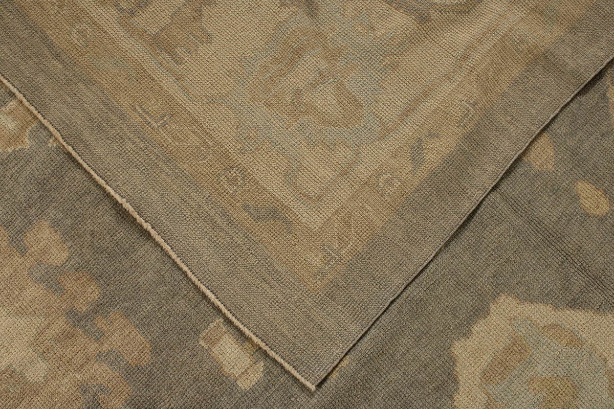 13x20 Gray and Ivory Turkish Oushak Rug