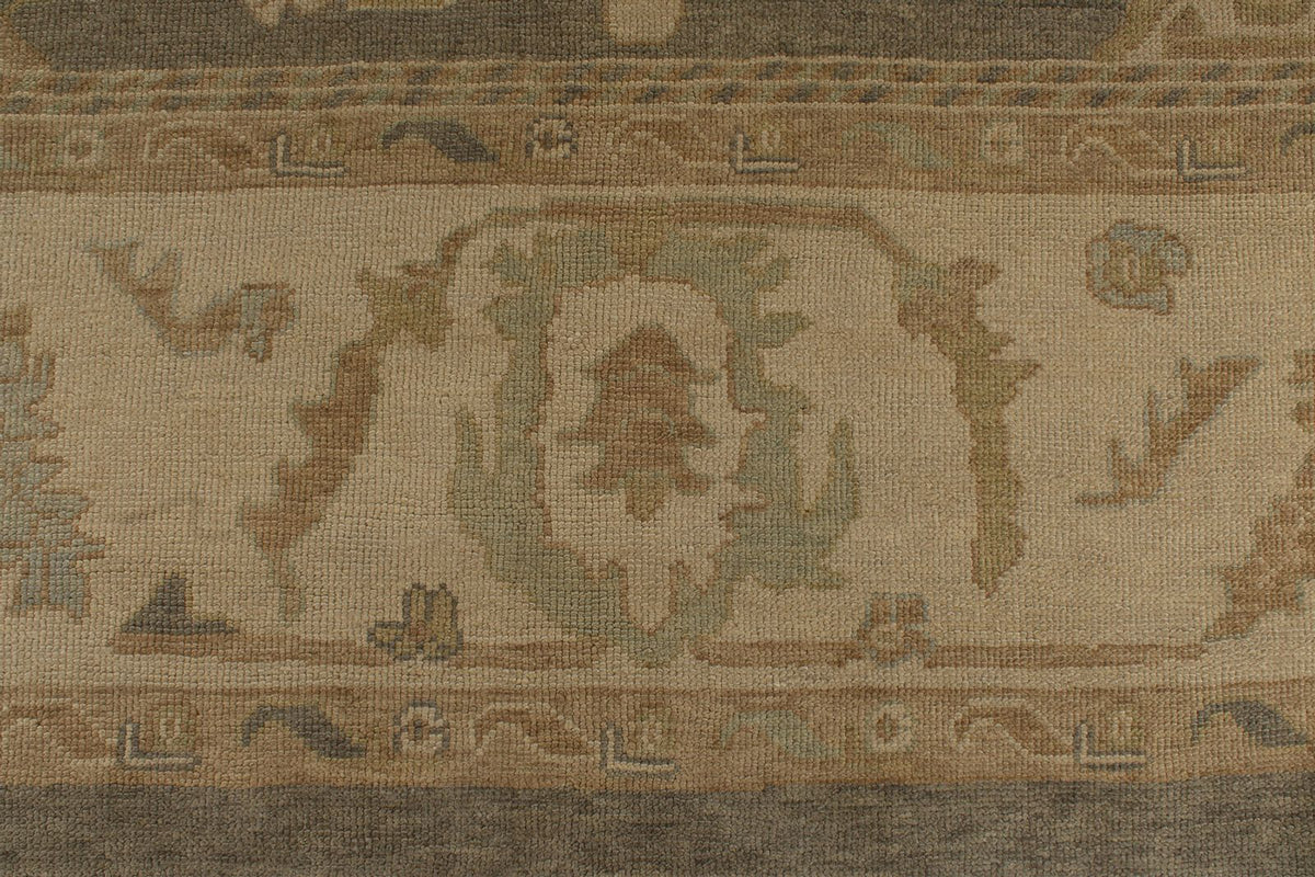 13x20 Gray and Ivory Turkish Oushak Rug